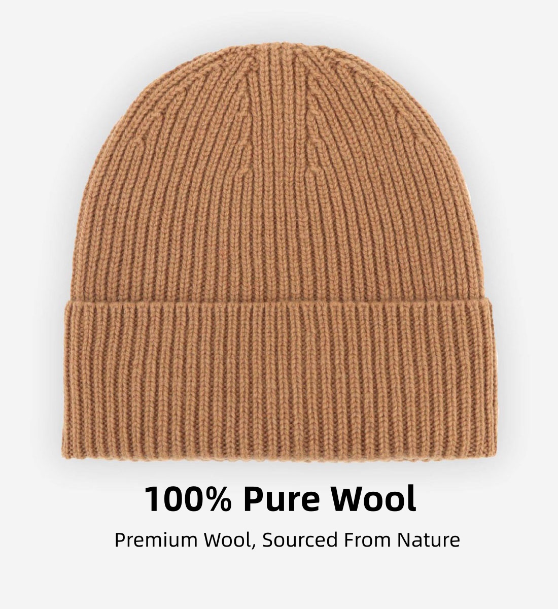 100% Pure Wool Knitted Beanie for Women & Men, Solid Color Versatile Warm Winter Hat Wholesale (HA106)