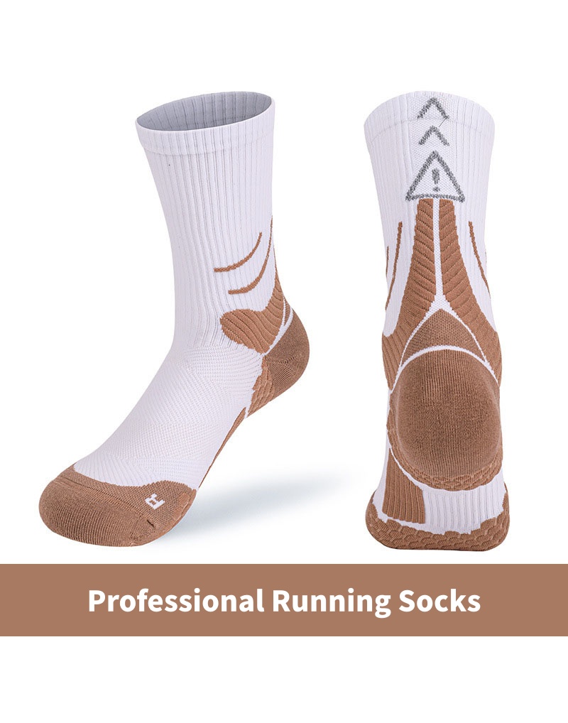 Outdoor Professional Sports Socks, Badminton & Tennis Socks, Cycling Socks with Reflective Yarn, Men Women Sweat Wicking Breathable Marathon Running Socks (SO231)